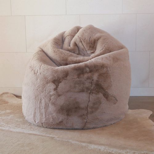 Vegan Fur Bean Bag - Pewter