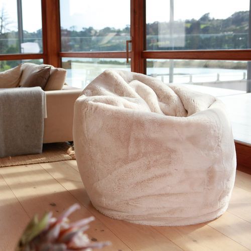Vegan Fur Bean Bag - Cream
