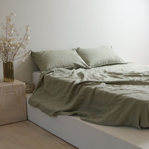 100% French Flax Linen Sheet Set - Sage