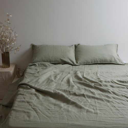 100% French Flax Linen Sheet Set - Sage