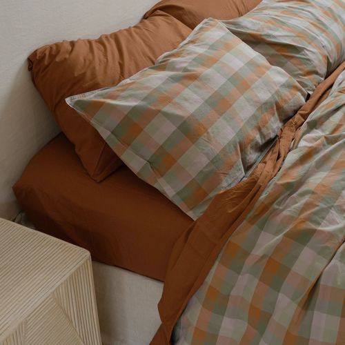 100% Stonewashed Cotton Sheet Set- Rust