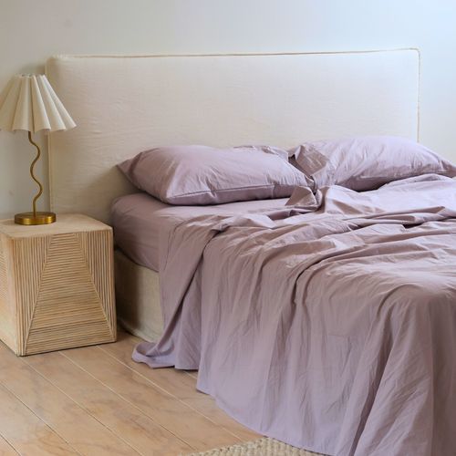 100% Stonewashed Cotton Sheet Set- Lavender