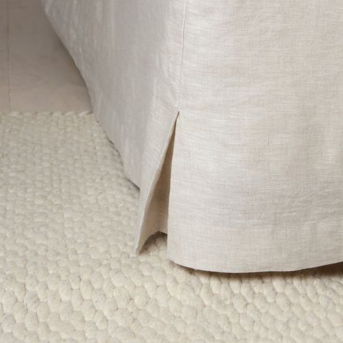 French Flax Linen Bed Skirt - Natural Oat - Queen