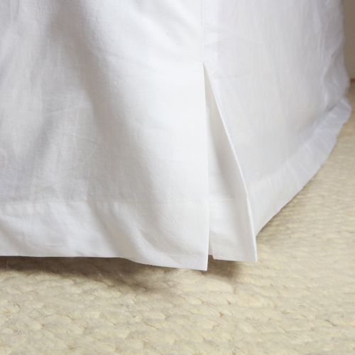 100% Stonewashed Cotton Bed Skirt- White