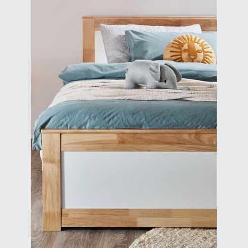 Coco Single Bed with Storage | Natural Hardwood Frame