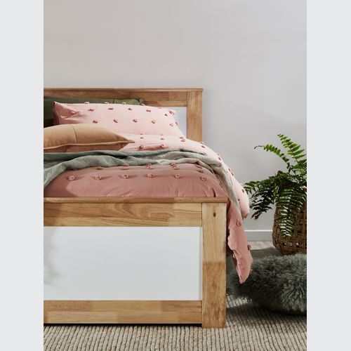 Coco King Single Bed with Trundle | Natural Hardwood