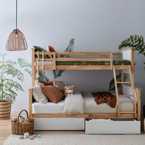 Myer Triple Bunk Bed with Storage | Hardwood Frame