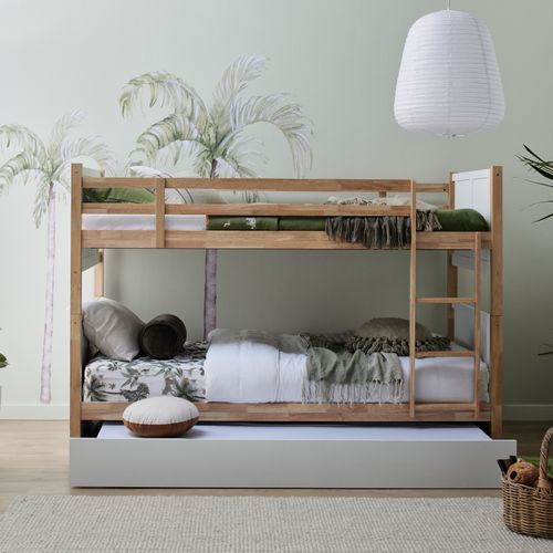 Myer King Single Bunk Bed with Trundle | Hardwood Frame