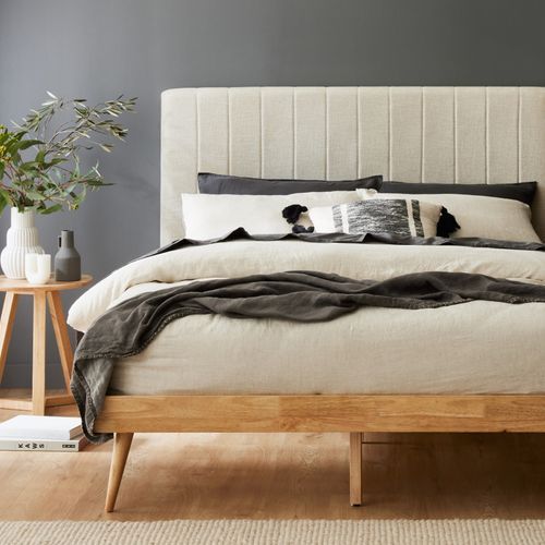 Franki 2PCE Queen Headboard and Base Bundle Natural