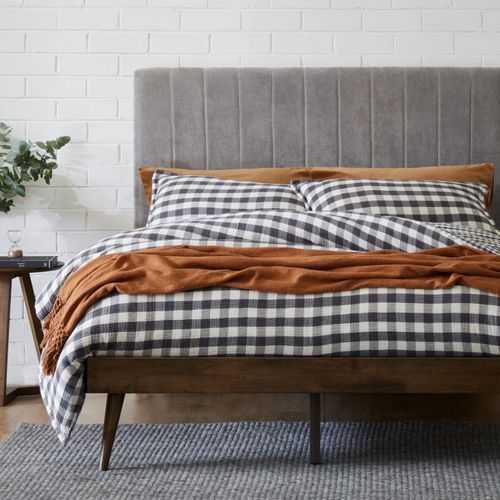 Franki 2PCE Queen Headboard and Bed Base Bundle Walnut