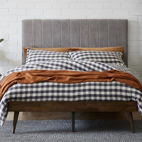 Franki 2PCE Queen Headboard and Bed Base Bundle Walnut