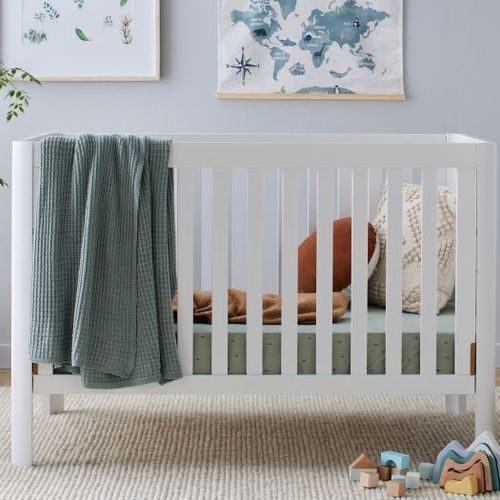 Aster Hardwood Baby Cot | White