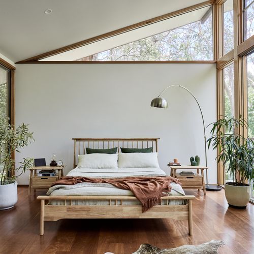 Rome Double Size Bed Frame | Natural Hardwood