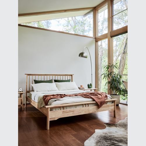 Rome Double Size Bed Frame | Natural Hardwood