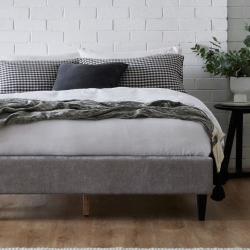 Cannes Queen Upholstered Bed Base | Grey