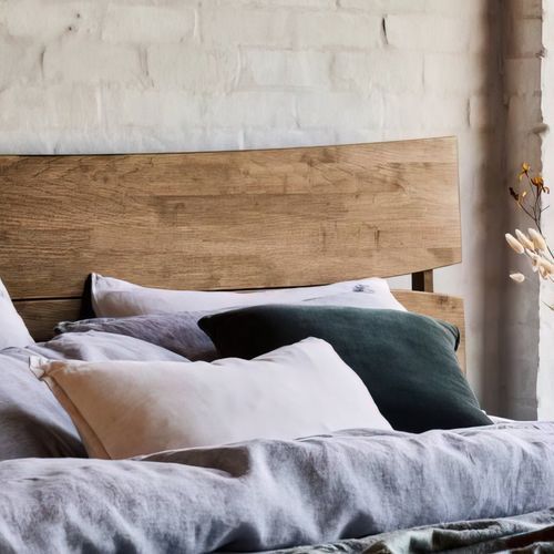 Cruz Hardwood King Size Bed Frame | Rustic Walnut