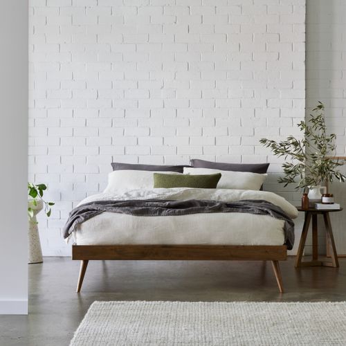 Franki Queen Hardwood Bed Base | Walnut