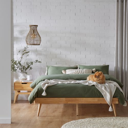 Franki Queen Hardwood Bed Base | Natural