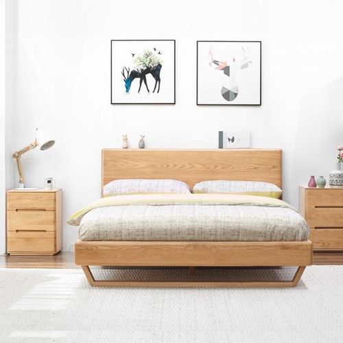 Manchester Natural Solid Oak Queen Size Bed