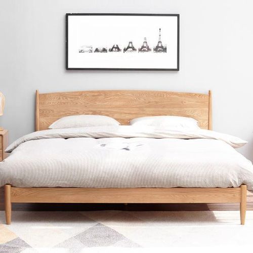 Oslo Natural Solid Oak Queen Size Bed