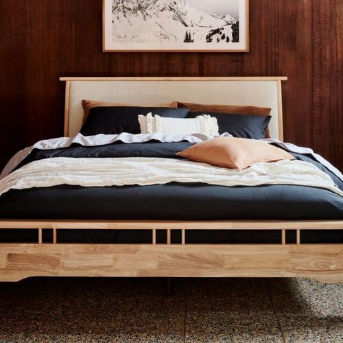 Oslo Queen Hardwood Bed Frame | Natural