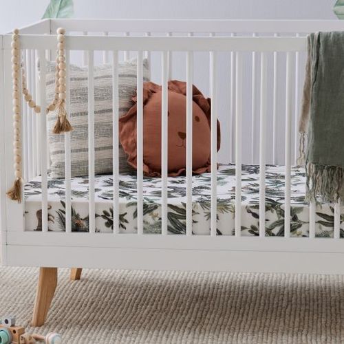 Rio Hardwood 2-in-1 Baby Cot | White & Natural