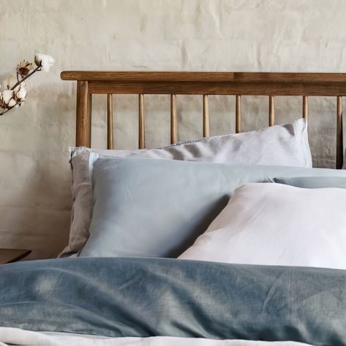 Rome Double Size Hardwood Bed Frame | Rustic Walnut