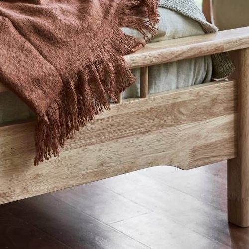 Rome Hardwood Queen Size Bed Frame | Natural
