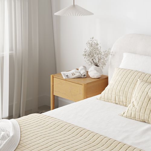 Zyler 1 Drawer Bedside Table | Light Ash