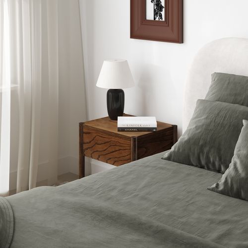 Zyler 1 Drawer Bedside Table | Dark Ash