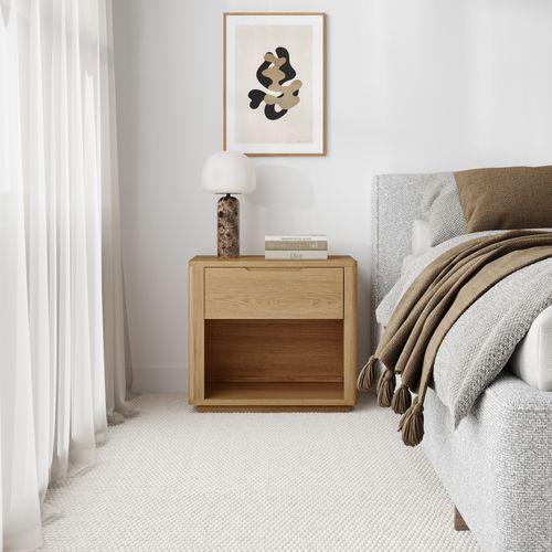 Marcus 1 Drawer Bedside Table | Natural Ash