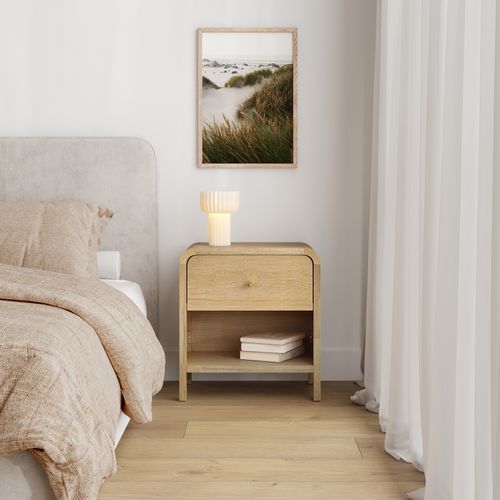 Riley 1 Drawer Bedside Table | Natural Ash
