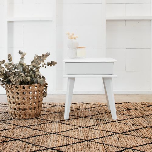 Ari White Bedside Table | Natural Hardwood