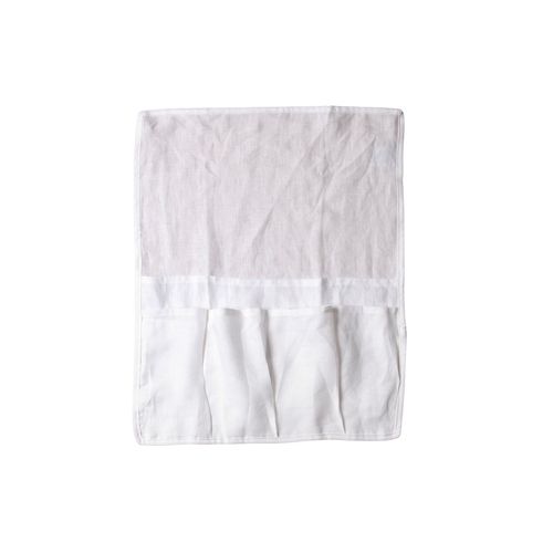 100% French Flax Linen Bedside Organiser- White