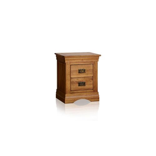 French Rustic Solid Oak Bedside Table