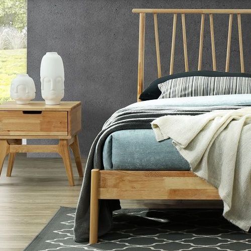 Paris Hardwood Bedside Table | Nightstand | Natural