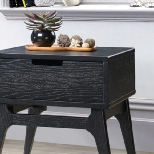 Paris Hardwood Bedside Table | Nightstand | Black