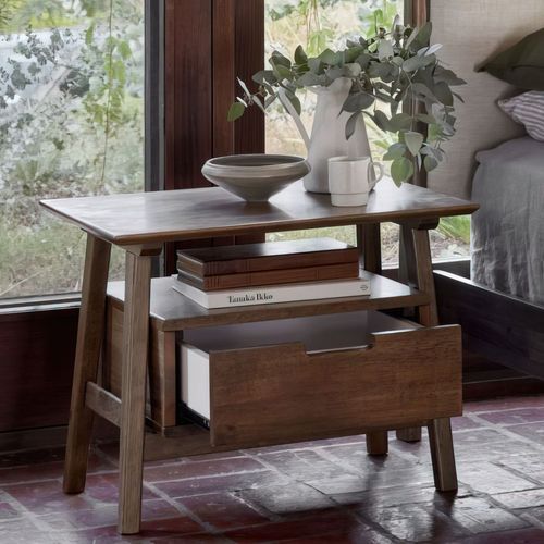 Rome Hardwood Bedside Table | Walnut