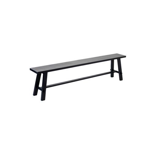 Rustico Reclaimed Teak Bench - Long, Black