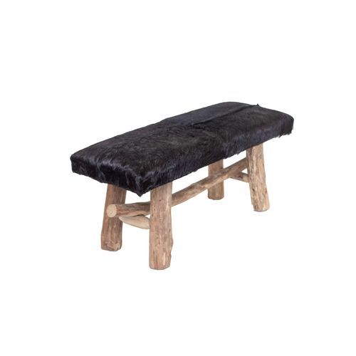 Rustico Leather & Teak Bench
