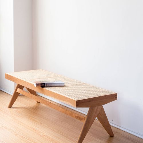 Rattan Mid-Century Modern Bench