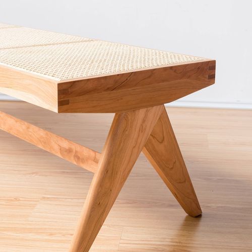 Rattan Mid-Century Modern Bench