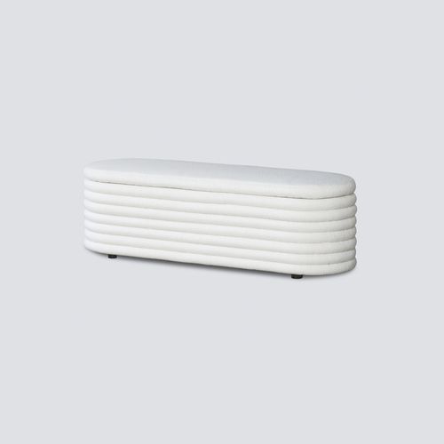 Channelled Boucle Storage Bench