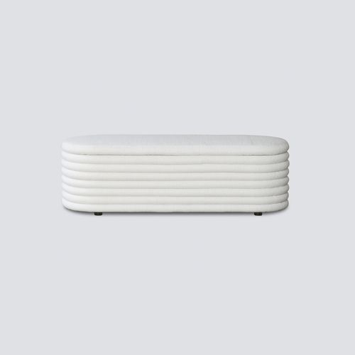 Channelled Boucle Storage Bench