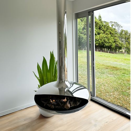 Naked Flame Curve-90 Suspended Fireplace