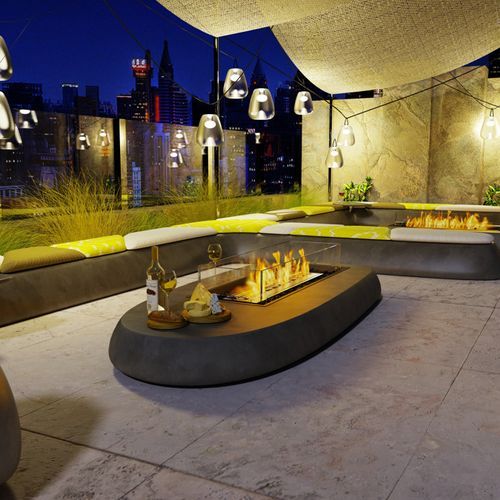 Linear 50 Biofuel Outdoor Fire Pit Kit by EcoSmart+