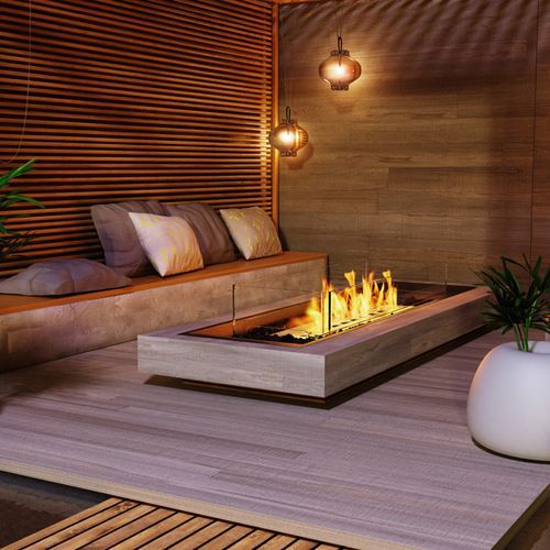 Linear Curved 65 Biofuel Outdoor Fire Pit Kit EcoSmart+