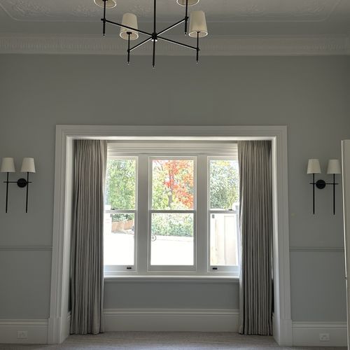 Linen Curtains and Automated Rods
