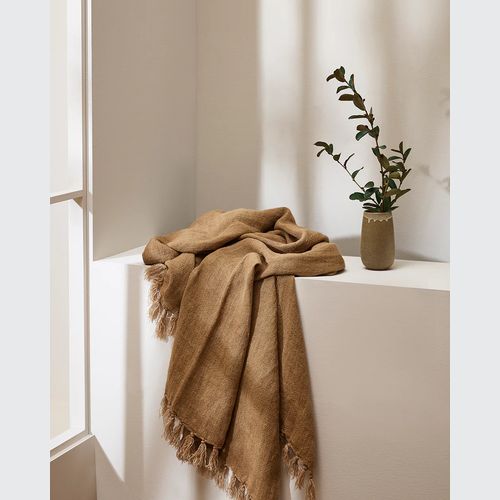 Baya Millhouse Throw - Cumin | 100% Linen
