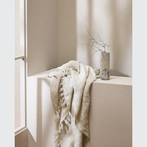 Baya Millhouse Throw - Almond | 100% Linen